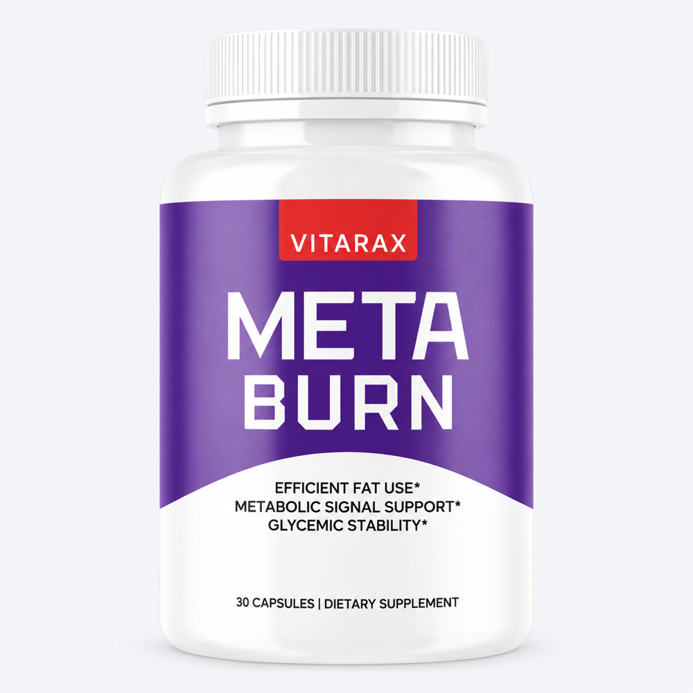 Single Vitarax MetaBurn supplement bottle with purple label